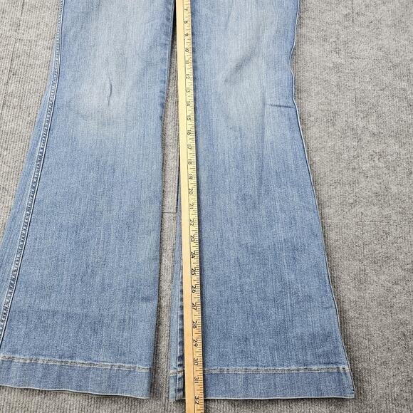 Spanx Jeans Womens Large Blue Bootcut Flare Stretch Denim Medium Wash Smoothing - Picture 3 of 5
